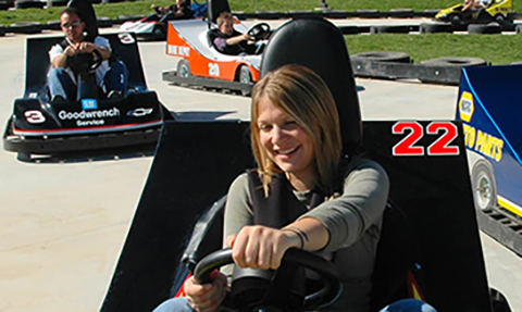 guests riding go karts
