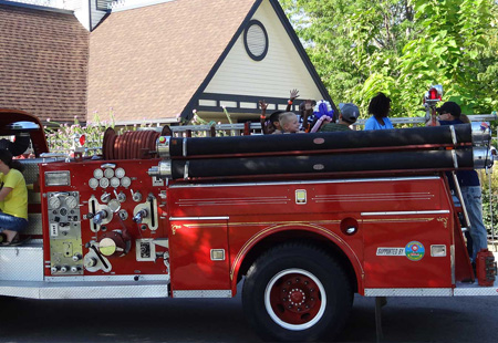 fire truck with kids on it